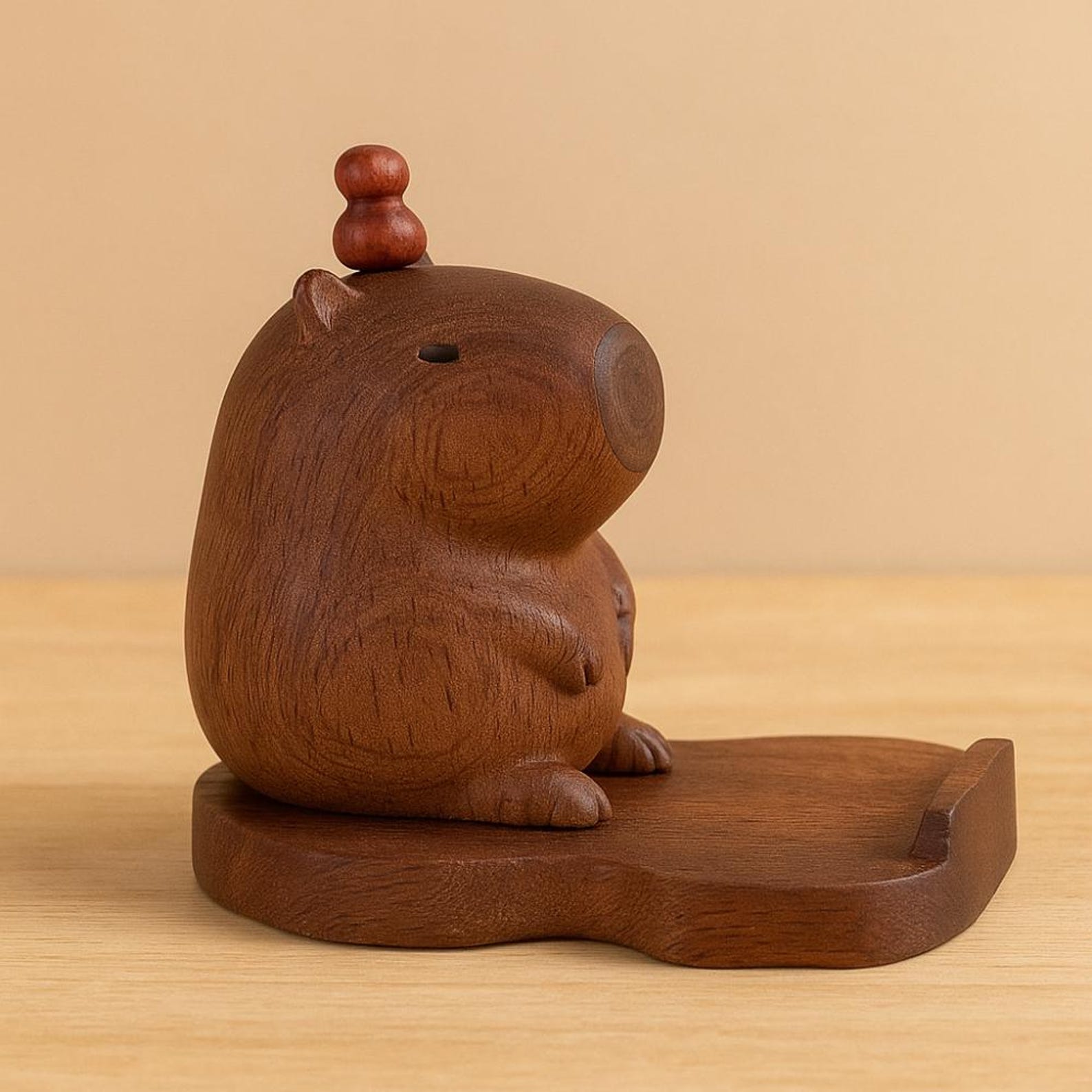 4375091144-img-4 Capybara Wooden Phone Stand: Handcrafted Animal Desk Decor