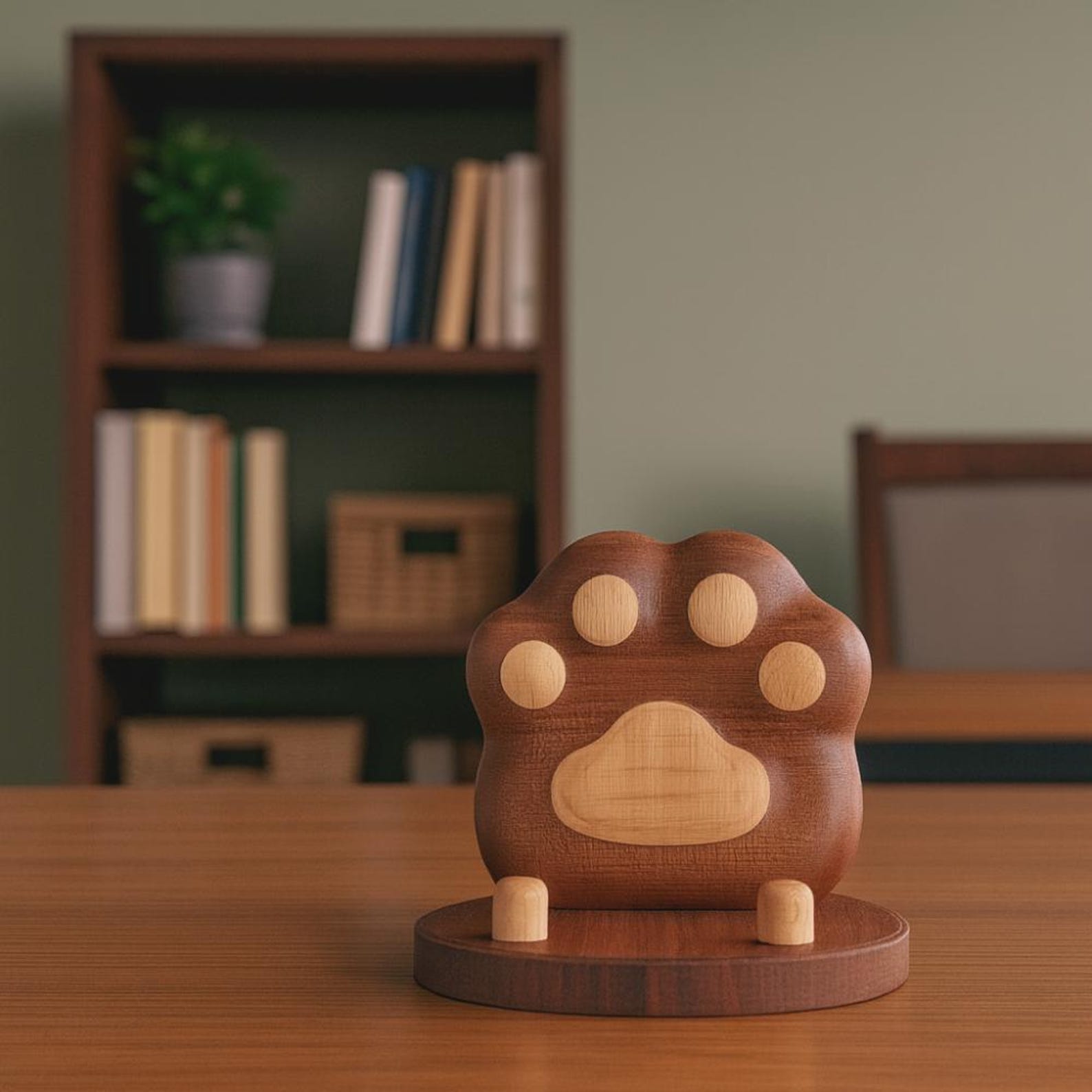 4379132640-img-3 Handmade Wooden Paw Phone Stand, Eco-Friendly Pet Lover Gift