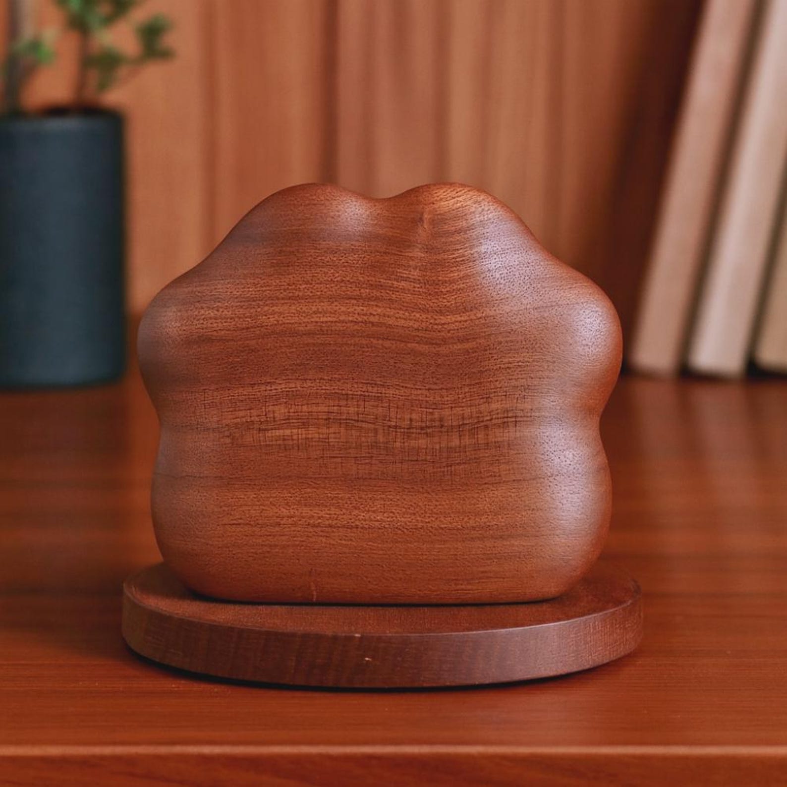 4379132640-img-5 Handmade Wooden Paw Phone Stand, Eco-Friendly Pet Lover Gift