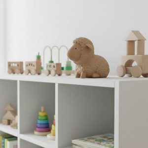 Hand Carving Wooden Sheep Figurine Desk Decor Cute Wood Farm Animal Sculpture Handmade Gift Farmhouse Bookshelf Ornament Statue Decoration