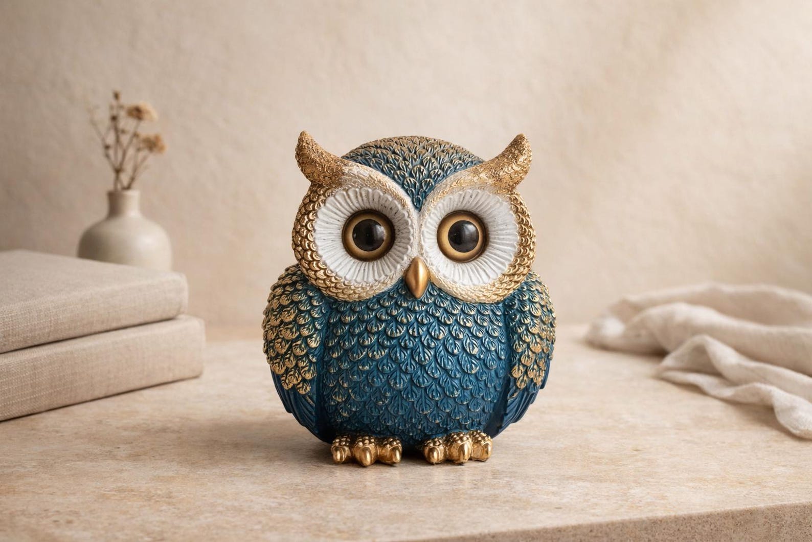 4433327689-img-2 Owl Figurine Resin - Decorative Owl Statue for Bookshelf, Desk or Nightstand – Cozy Home Decor Accent – Gift for Owl Lovers