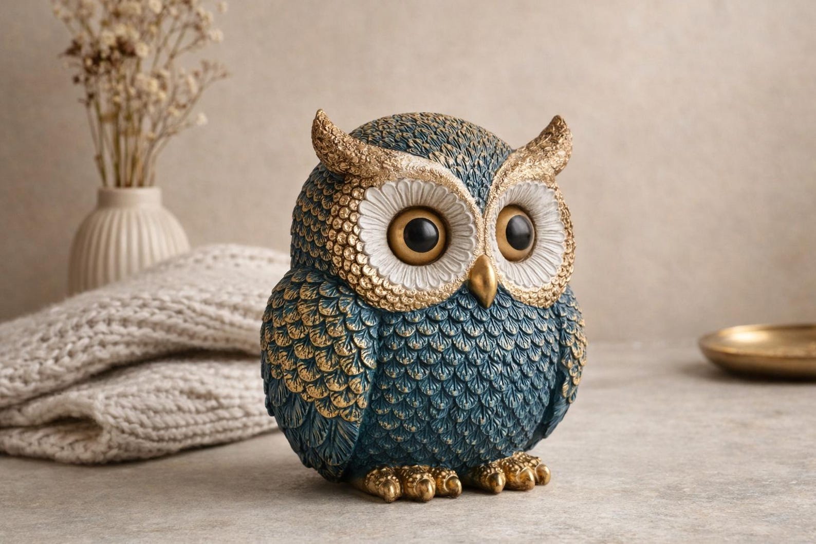 4433327689-img-5 Owl Figurine Resin - Decorative Owl Statue for Bookshelf, Desk or Nightstand – Cozy Home Decor Accent – Gift for Owl Lovers