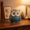 Owl Figurine Resin - Decorative Owl Statue for Bookshelf, Desk or Nightstand – Cozy Home Decor Accent – Gift for Owl Lovers