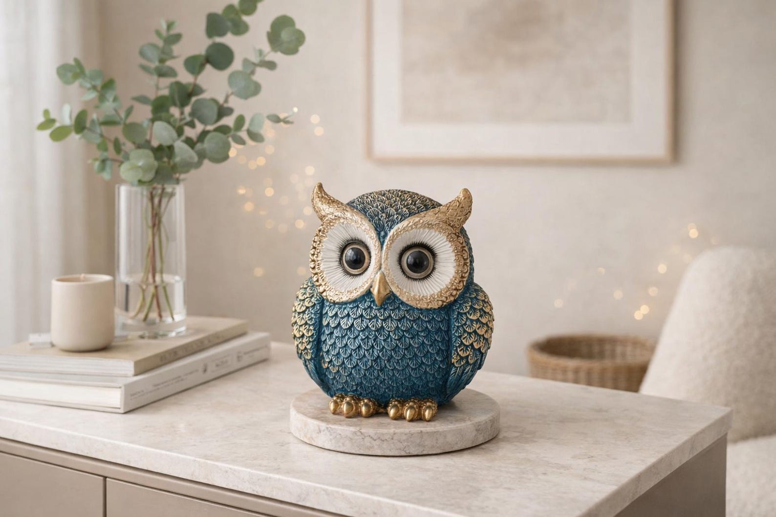 4433327689-img-6 Owl Figurine Resin - Decorative Owl Statue for Bookshelf, Desk or Nightstand – Cozy Home Decor Accent – Gift for Owl Lovers