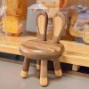 Kawaii Rabbit Stool Phone Stand, Wooden Desk Accessory