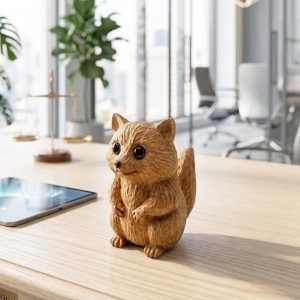 Hand Carving Wooden Cute Raccoon Figurine Handcrafted Trash Red Panda Decor Statue Wood Sculpture Handmade Animal Meme Lover Ornament Gift