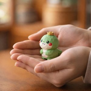 Cute Snake Wooden Figurine | Hand Carved Green Snake Statue | Mini Snake Desk Decor | Small Wooden Animal Ornament |