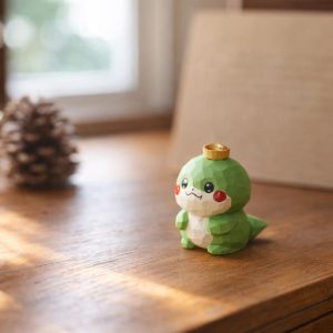 Cute Snake Wooden Figurine | Hand Carved Green Snake Statue | Mini Snake Desk Decor | Small Wooden Animal Ornament |