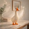 Handcrafted Wooden Goose Figurine | Wooden Goose Decor | Whimsical Animal Ornament | Desk Shelf Decor | Gift for Bird Lovers